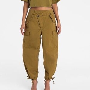 KBB by KAHLANA Women's Khaki Cargo Joggers size Large new